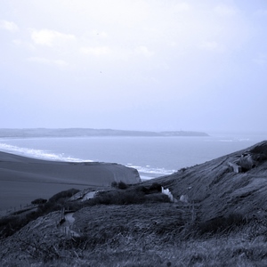 Falaises, champs et mer - couleur bleue - France  - collection de photos clin d'oeil, catégorie paysages